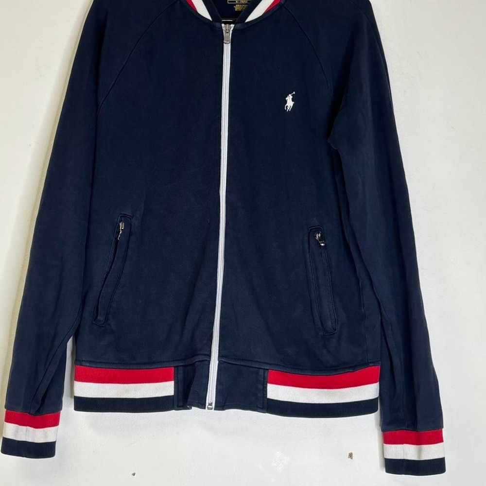 Polo Ralph Lauren Navy Full Zip Track Jacket Men's Medium Preppy Sport